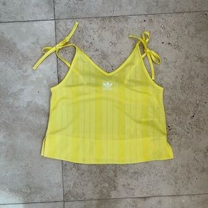 Adidas XS yellow crop tank top
